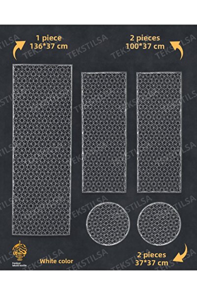 Tekstilsa Set de fețe de masă pentru masă de cafea, 5 bucăți de lux, set de z...