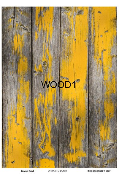 LİNEART Brass Patterned Lineart Paper - 29X42, No:Wood01