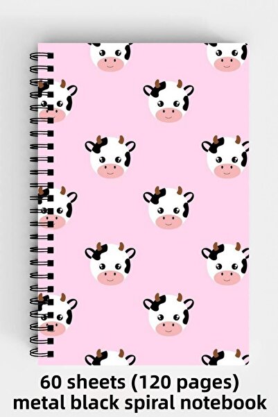 Anime Marketi تصميم البقرة الحلوة A5 دفتر بغلاف صلب حلزوني 120 ورقة