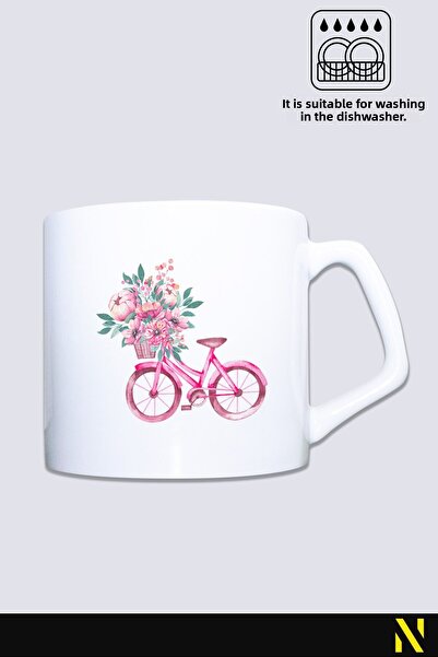 nilizma Floral Bicycle Patterned Mug