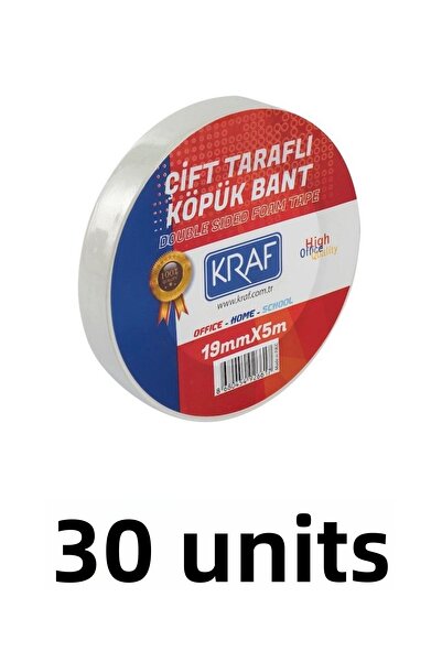 KRAF 30 Pcs 19 mm X 5 Meter Double Sided Foam Tape
