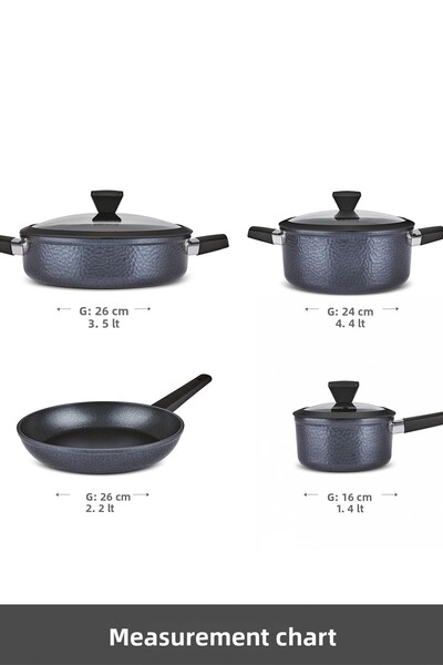 Karaca Biodiamond Dante Induction Base 7 Piece Pot and Pan Set