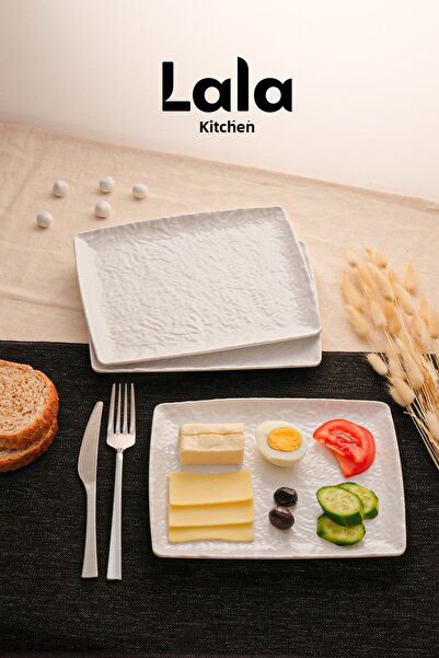 Lala Mutfak Belen Presentation Plate 3 Pcs (23X18 cm) - Pastry, Cake and Serving Plate