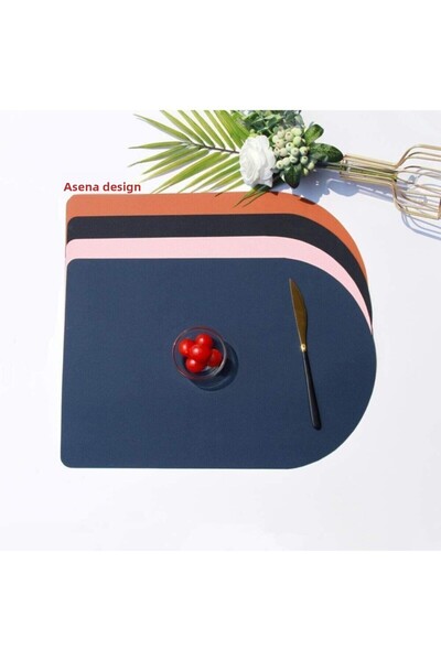 ASENA DESİGN American Service Leather Navy Blue 6 Person 12 Piece Tulipa