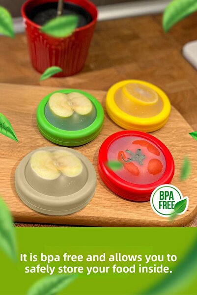Vienev Half Fruit and Vegetable Preservation Set for 3 Pieces of Refrigerator - Lemon, Onion, Tomato Storage Box Red
