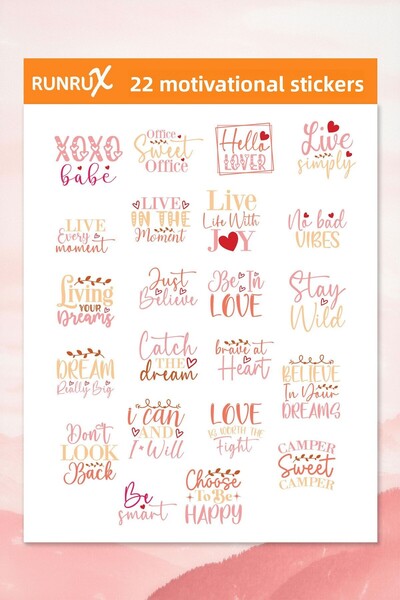 Runrux 22 كلمة تحفيزية جدول الأعمال، دفتر الملاحظات، الكمبيوتر المحمول، الهات...