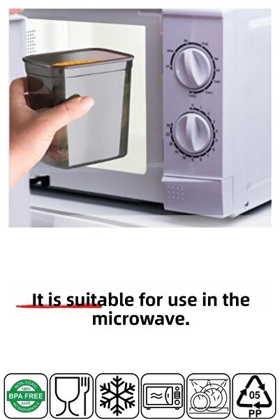 Nandy Home 24 Jumbo Size Anthracite Storage Containers - 2000 ml Rectangular