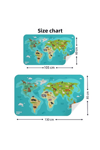 Harita Sepeti Educational World Map World Atlas Children's and Baby's Room Wall Sticker-3784