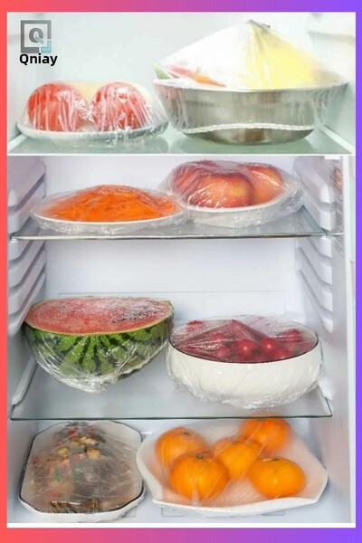 QNİAY 100 Pieces Food Preservation and Storage Cap - Freshness and Preservation Pot Plate Cap, Multi-purpose Camping Picnic