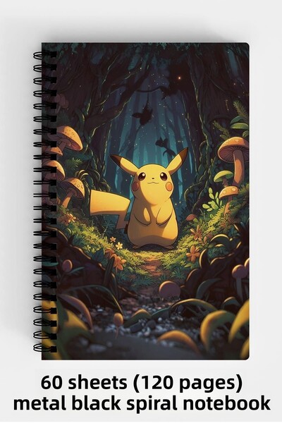 Anime Marketi بوكيمون ديزاين A5 دفتر بغلاف صلب حلزوني 120 ورقة