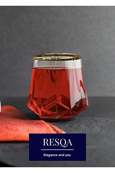 Resqa مجموعة أكواب مياه فاليريا جولد مكونة من 6 أكواب مياه ومشروبات غازية مطل...