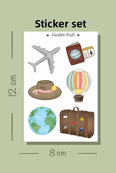 Handeto Kraft Σετ αυτοκόλλητων ημιδιαφανών βαλιτσών 8*12 εκ., Ετικέτα και Κάλ...