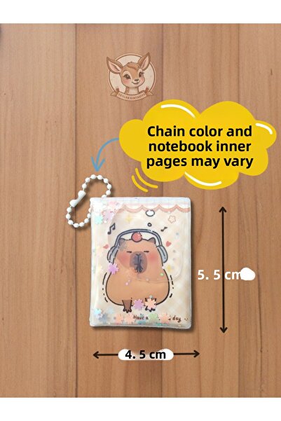Çınar Kapibara Juicy Glitter Mini Notebook 4.5 cm X 5.5 cm (1 Piece)