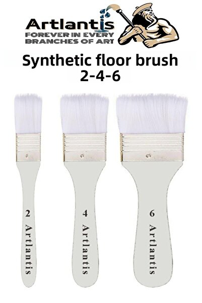Artlantis Pachet de 3 perii sintetice pentru podea cu mâner alb 1 pachet 2 4 ...