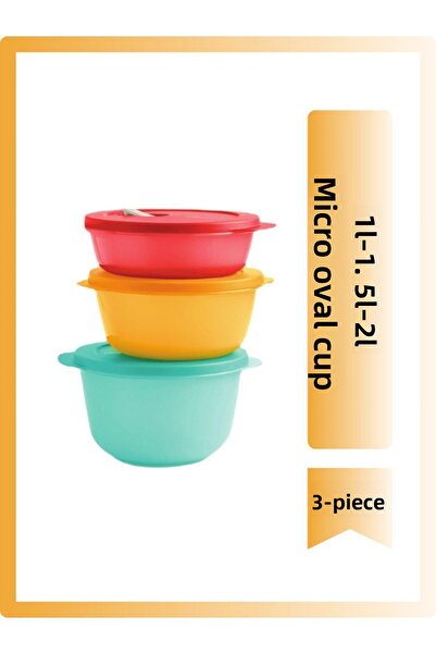 Tupperware Micro Oval Cap Set of 3