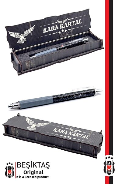 Beşiktaş Beşiktaş Premium Licensed Pen with 0.7 Nibs - Gift Wooden Box