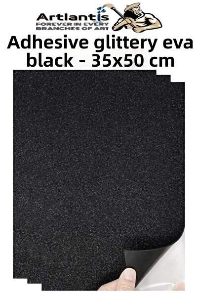 Artlantis Black Adhesive Glitter Eva 35X50 cm 3 Pieces Glitter Adhesive Eva S...