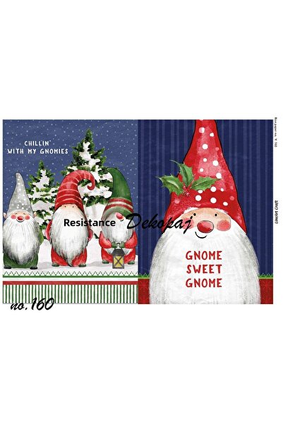 LİNEART ورق ديكوباج نحاسي بنمط عيد الميلاد الخطي رقم: Y160 - 29x42 سم