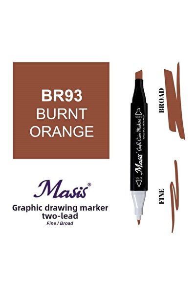 Masis 93 Model Burnt Orange - Double Ended Graphic Drawing Pen
