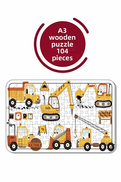 Baskı Atölyesi آلات البناء A3 104 قطعة لغز خشبي