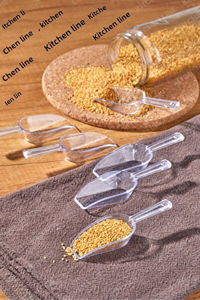 Kitchen Line 6 Pieces Spice Spoons - Sugar Jam Spice Spoon Transparent Small Size