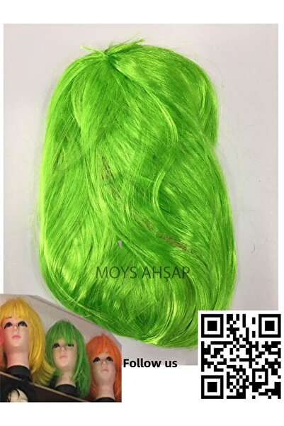 moysahsap party&ahşap Πράσινο χρώμα Κοντή περούκα - Περούκα για πάρτι