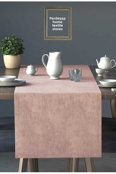 PerdeYap1980 Runner din catifea cu textura pudra colorata din seria Ada 40 x ...