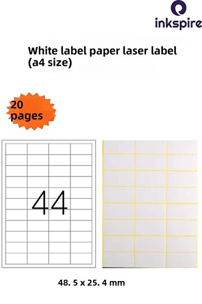 inkspire Etichetă A4 Laser School - 20 de coli, 880 de pixuri cu nume, autoco...