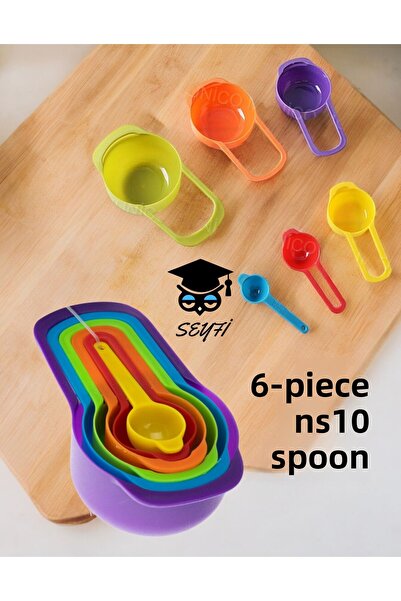 SEYFİKİRTASİYE مجموعة ملعقة ملونة مكونة من 6 قطع