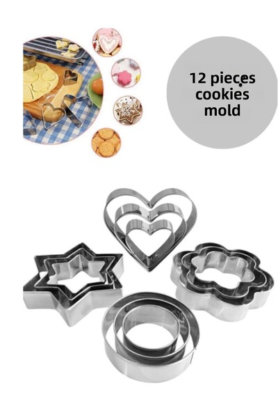 Hilamingo Home قالب كوكي معدني 12 قطعة