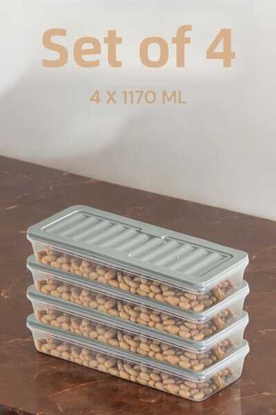 NY HOME 1170 ML Freshbox - Set of 4 Storage Container Suitable for Microwave and Diffraction GRAY
