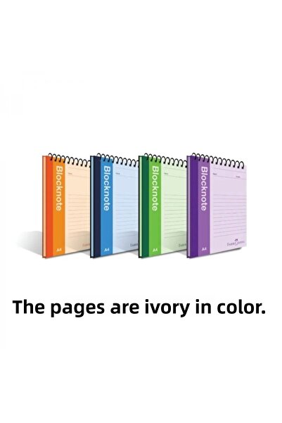 Faber Castell A4 Size Unlined Live Blocknote - Pastel Metallic Colors, 4 Pcs,...
