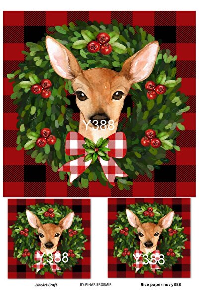 LİNEART Lineart Christmas Pattern Brass Decopage Paper No:Y388- 29X42Cm