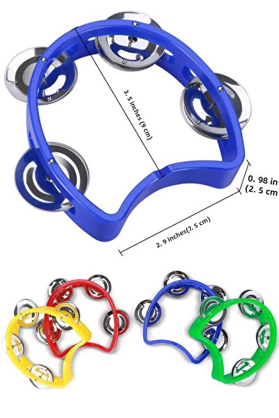 Midex Orf-TF-05BL Instrumente de orf albastru pentru tamburină cu clopote - 1 buc