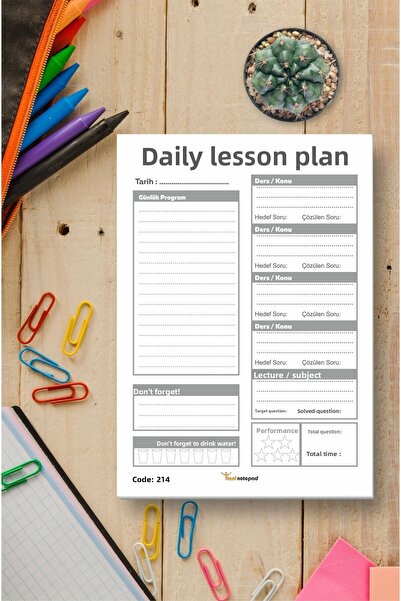 Tieni Blocnotes Planificator zilnic de lecții, Planificator zilnic, 14x20cm, ...