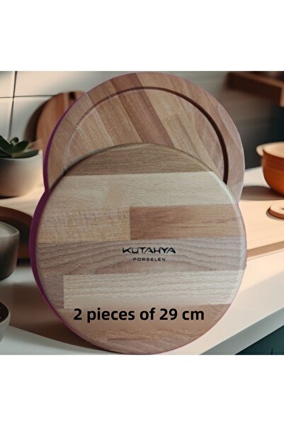 Kütahya Porselen 2 Pieces 29 Cm Wooden Pizza Serving Presentation Plate (INDOOR 24 CM)
