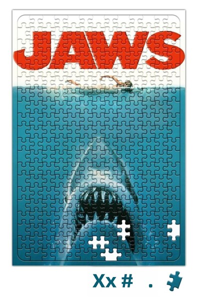 Baskı Dükkanı فيلم Jaws Horror فيلم رعب Spielberg Crossover Puzzle