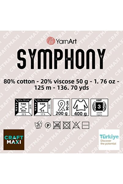 Yarnart SYMPHONY - HAND KNITTED STRING 2106-BEIGE