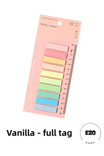 EZOSHOP Transparent Colored Sticky Notes - Vanilla 200 Sheet Notebook