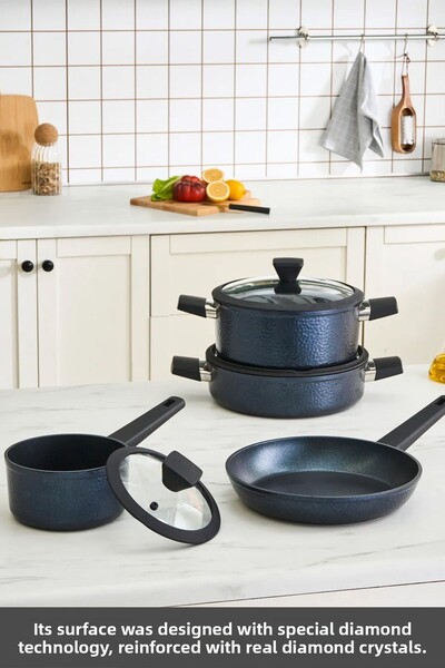 Karaca Biodiamond Dante Induction Base 7 Piece Pot and Pan Set