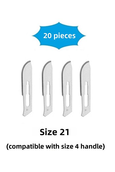 QBR Home Pack of 20 Number 21 Wooden Sculpture Carving Art Replacement Blade. Plug-In Type (Compatible with Sapa Number 4)
