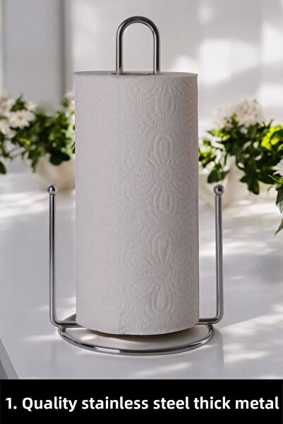 CocoVia Stainless Steel Decorative Upright Paper Towel Holder - Vertical Paper Towel Hangers