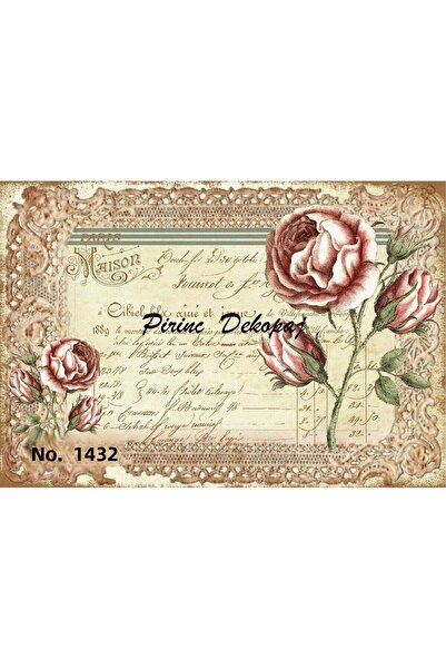 LİNEART Lineart Brass Decopage Paper No:L1432- 29X42Cm