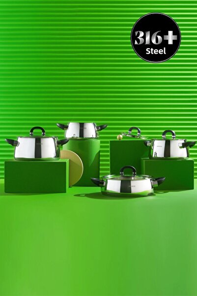 Karaca Tokyo New Powersteel 316 Steel Induction Base 8 Piece Cookware Set