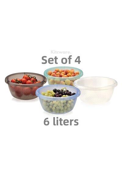 Kitcware 6 Liters - 4 Pieces Basin, Dough Basin, Dish Basin and Storage Container