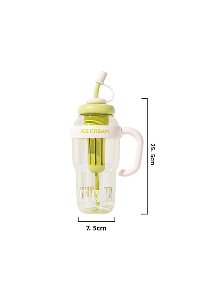 Amentes Ice Bottle - Flask with Straw Luxury Flask Water Bottle Detox Water Bottle