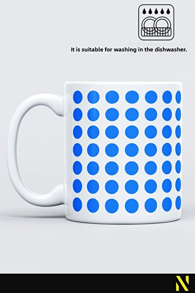 nilizma Blue Colored Dot Dot Patterned Colored Mug Cup – 330 ml Mug | Stylish and Durable Design
