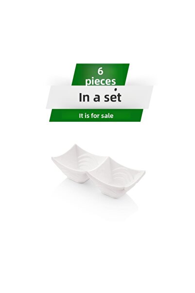 Alezy 523 Göreme Melamin Termostar Urgup Double Sauce Bowl 16X8 cm White