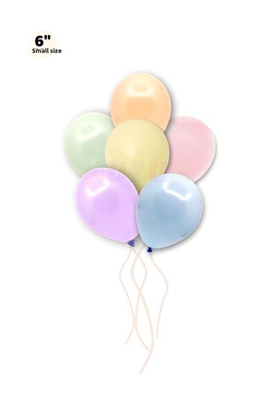 Huzur Party Store Small Mini Size Mixed Color Macaron Balloon 50 Pcs 6 Inch 15 Cm Party Balloon Soft Color Birthday