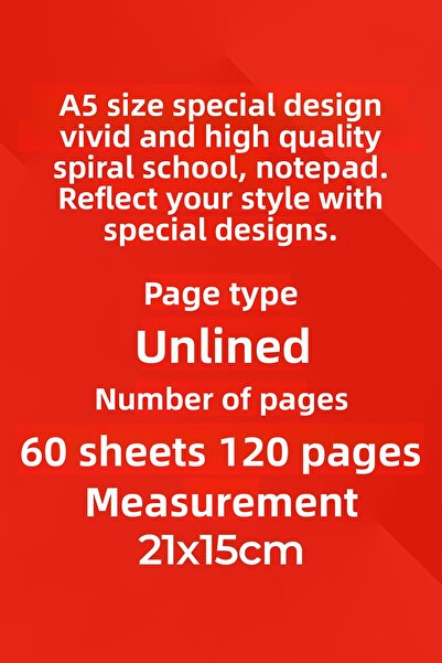 Anime Marketi A5 Spiral Hard Cover Notebook with Aesthetic Design 120 Sheets